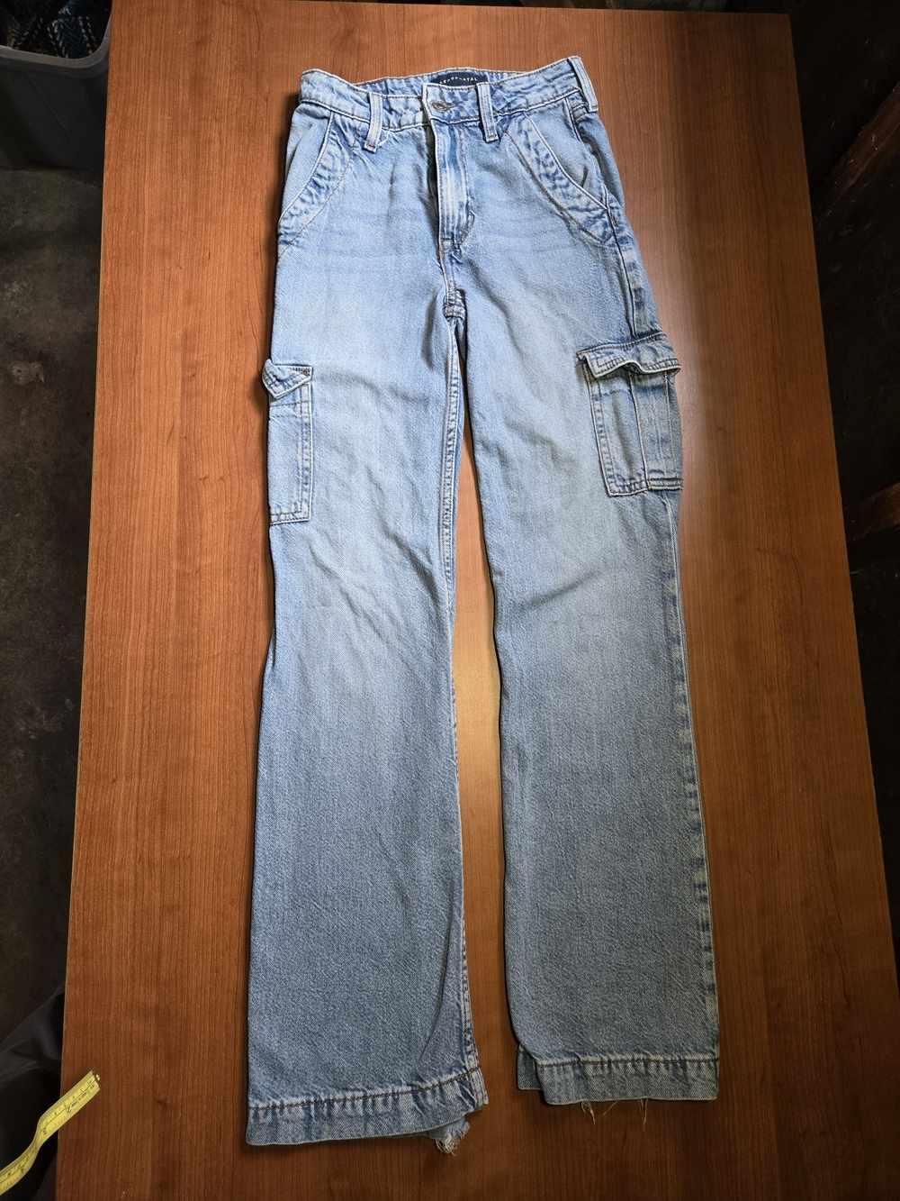 Areopostale Women's Cargo High Rise Wide Leg Jeans